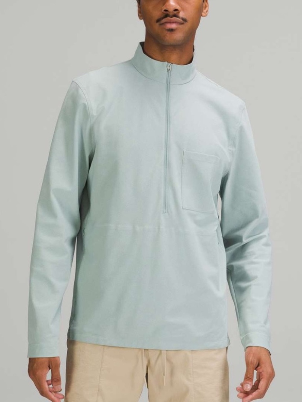 Lululemon WovenAir Half Zip in Silvery/Blue/Green; Size XL
